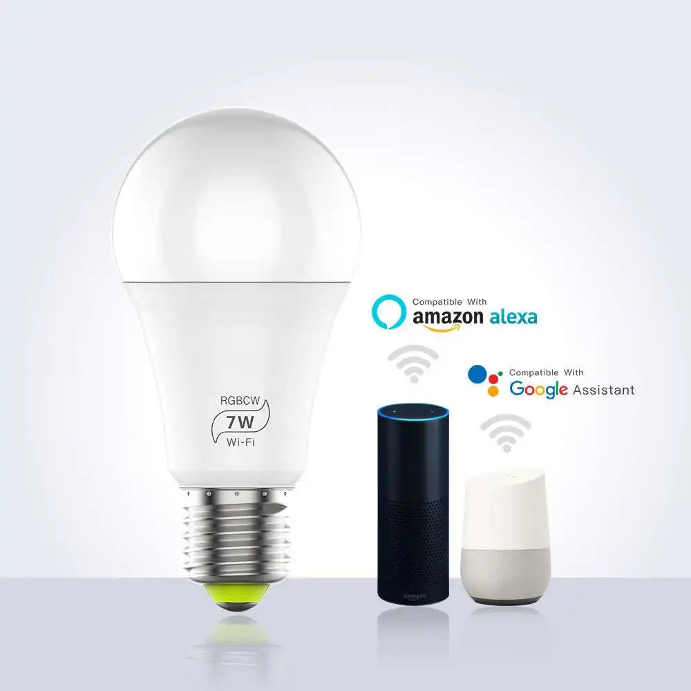 Magic 7W E27 Smart Light Bulb WiFi RGB+CW Home Automatic Blubs App Remote Control Compatible With Alexa Google | Электроника