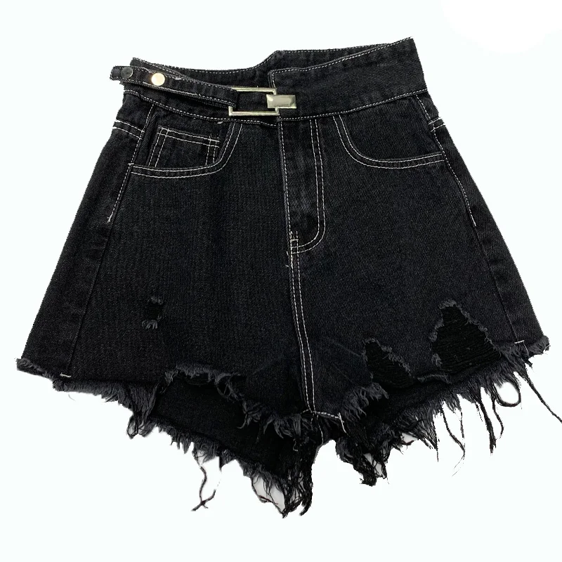 

Denim Shorts Women's Summer New Korean-style Loose-Fit Students Shorts Versatile High-waisted Hot Pants Girls Layd Jeans Shorts