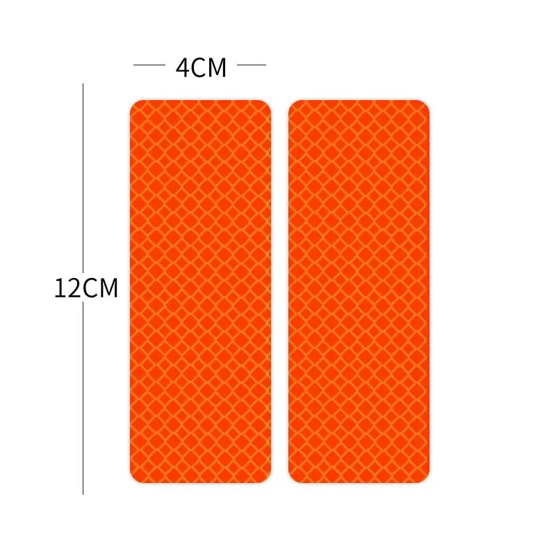 rectan-Flou orange Открытый эмблема уведомления блестящие светоотражающие наклейки 4 шт./компл. автомобиля wheelbrow предупреждающий знак ночного вождения автомобиля двери с разъемом lightning - Цвет: rectan-Flou orange