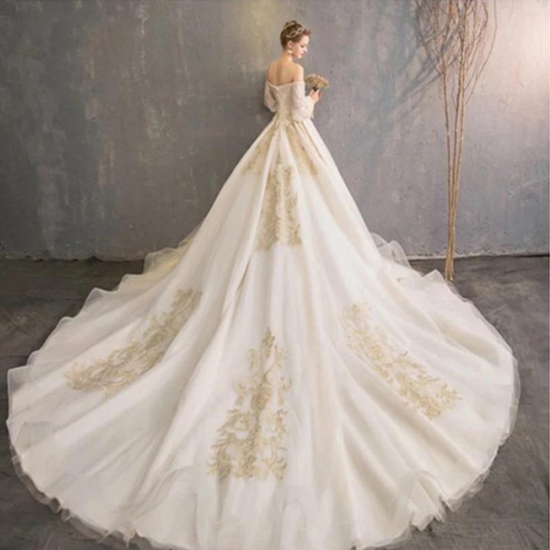 Alilove Wedding Dress Luxury Sweetheart Elegant Plus size Bride Gown Elegant Dream White Long Trail Wedding Dress