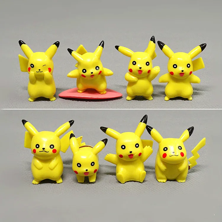 4-5cm 8pcs/set Pokemon Action Figures  pikachu Anime Figure Model Toy Gift for Kids