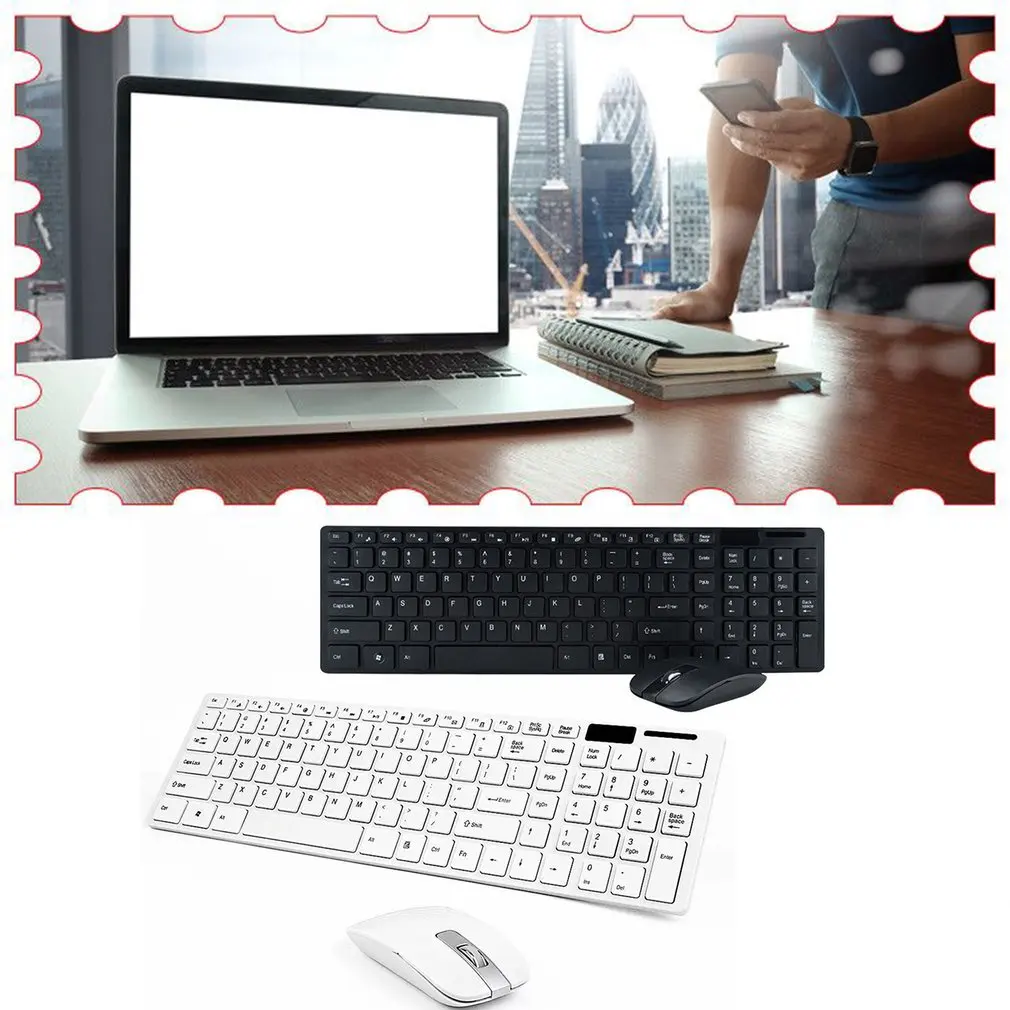 Wireless Keyboard And Mouse Mini Multimedia Keyboard Mouse Combo Set For Notebook Laptop Mac Desktop Office Supplies-0