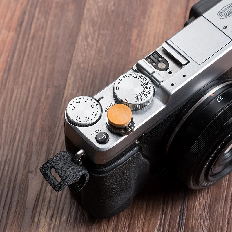 Original Handmade Boxwood Wooden Concave Surface Camera Shutter Release Button Fujifilm X100V XT4 X100F XT30 20 XPRO2 XE3