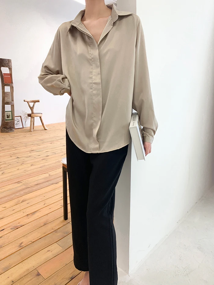 Blusas mujer de moda, Женские топы и блузки на пуговицах, однотонные женские рубашки с длинным рукавом, блузки для женщин, топы, одежда 6649 50