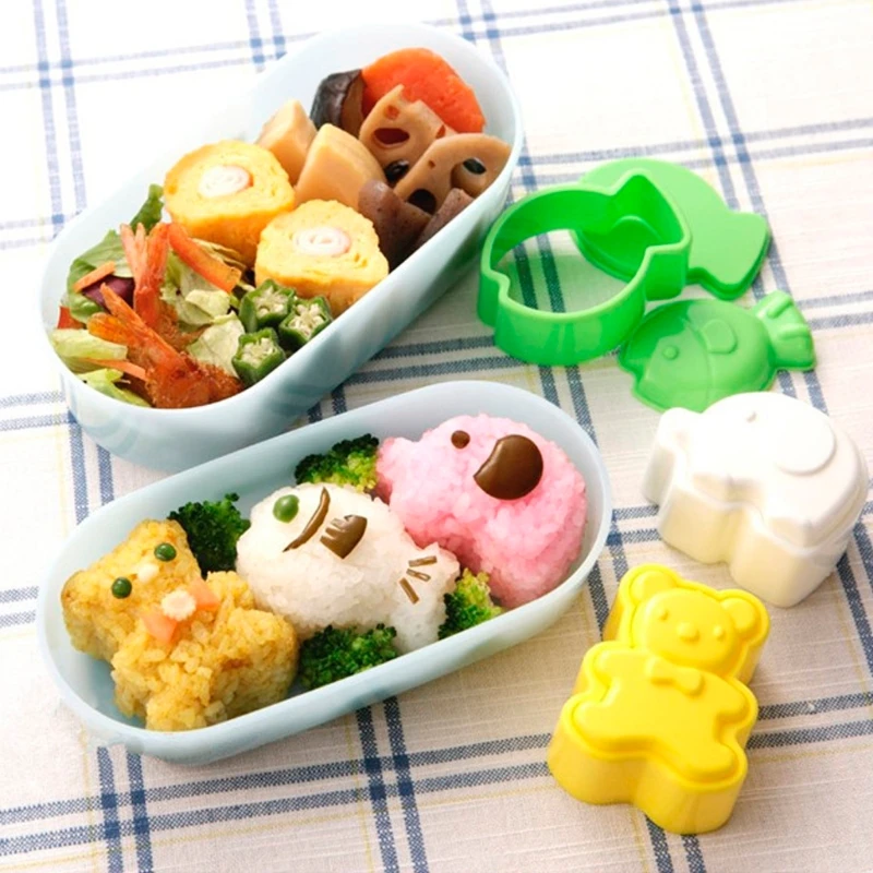 

3Pcs/Set Cute Sushi Rice Balls Mold Bear Elephant Fish Baking DIY Cooking Tools