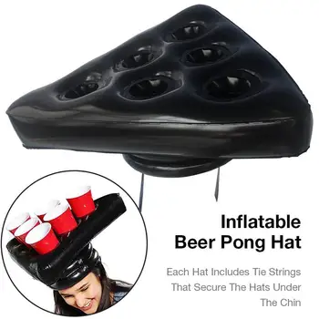 

6-Hole Inflatable Party Hats Floating Cup Holder Hat for Beer Drinks Cup Holder Stand Hat Party Supplies