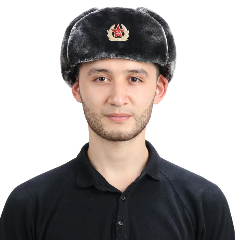 Kgb Fur Military Cossack Ushanka Hat 