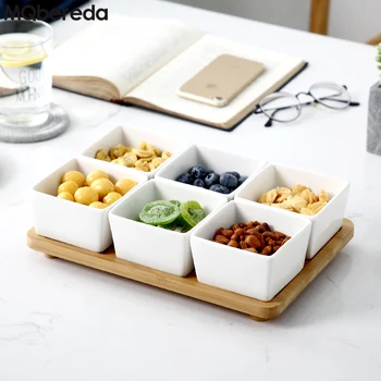 

Japanese Ceramic Sank Dish Melon Fruit Separator Plate Dried Fruit Dish Candy Nut Dish Combination Kids Ceramic Holiday Plate