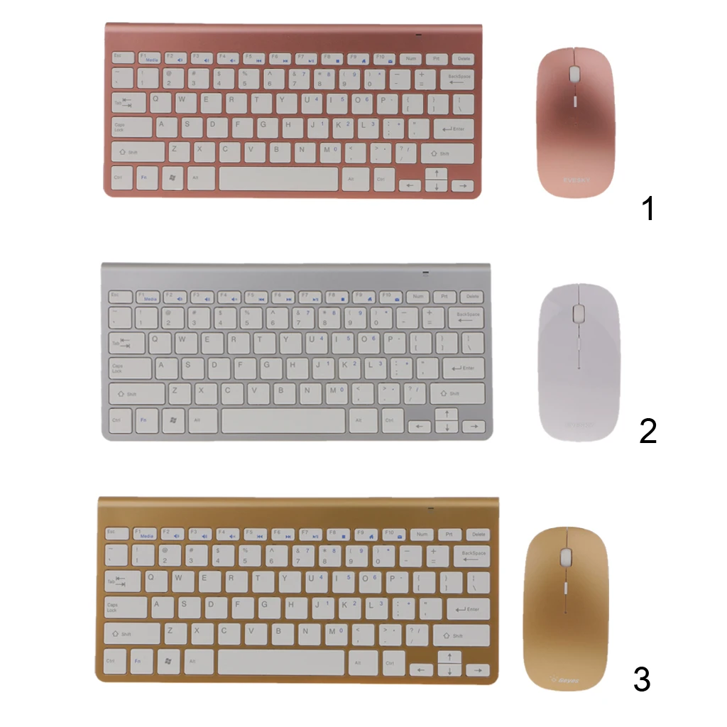 2.4G Wireless Keyboard and Mouse Mini Multimedia Keyboard Mouse Combo Set For Notebook Laptop Mac Desktop PC TV Office Supplies