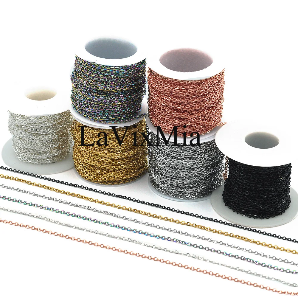 2 metros/lote 100% aço inoxidável diy correntes para jóias colar pulseira que faz a ligação por atacado cruz corrente para pedido em massa