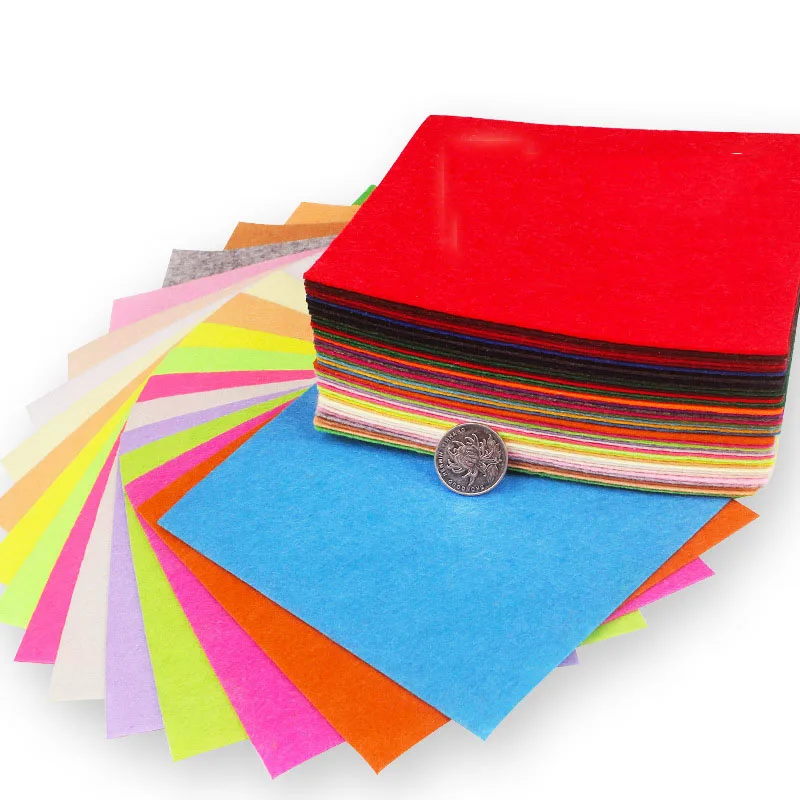 40pcs 30x30/30x20/15x15/10x10cm DIY Colorful Fabric Cloth Polyester Felts Home Sewing Doll Wedding Decoration Craft | - Цена: 