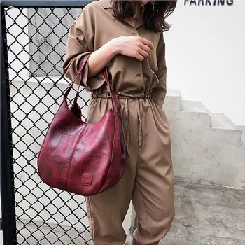 

Fashion Leather Shoulder Bags New Casual Vintage Large Capacity Women's Handbags Messenger Bags For Women Female Casual Tote