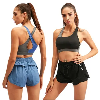 

Women's Sports Bra Fitness Training Shockproof Sports Underwear Cross Beauty Back Quick Dry Vest Sport Bra Set