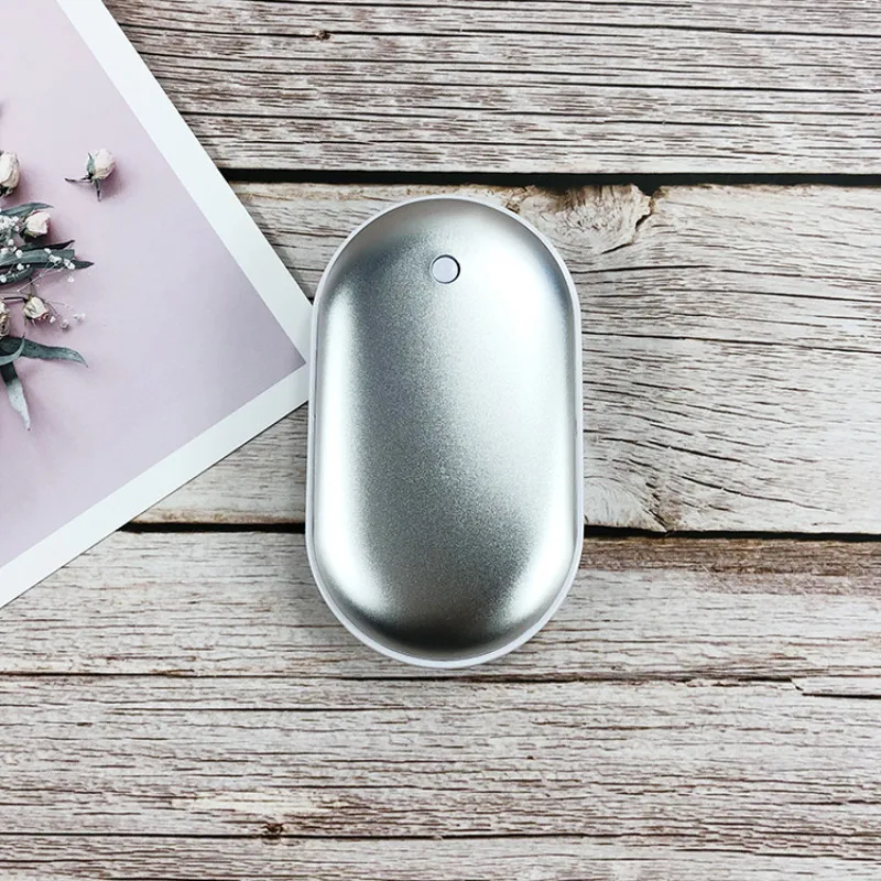 Silver 4000 мА/ч мини-грелка для рук, usb зарядка, карманный 5 В/1 А, внешний аккумулятор для телефона, долговечный портативный зимний удобный нагреватель для тела, ручной нагреватель - Цвет: Silver