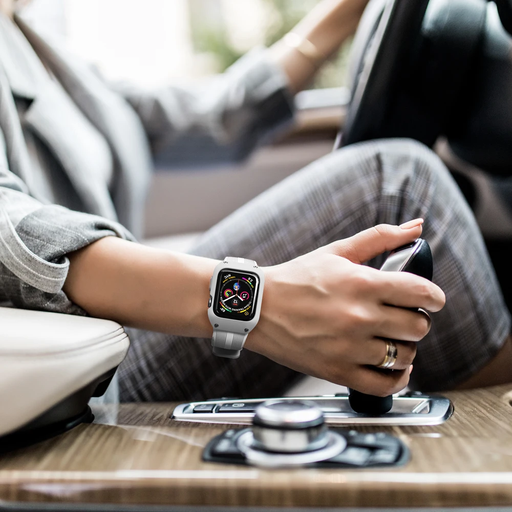 Для серий 2/3 Ремешки для наручных часов iWatch Apple Watch 5 4 44 мм 40 мм силикон 42 мм 38 мм браслет ремешок и чехол Сменные аксессуары