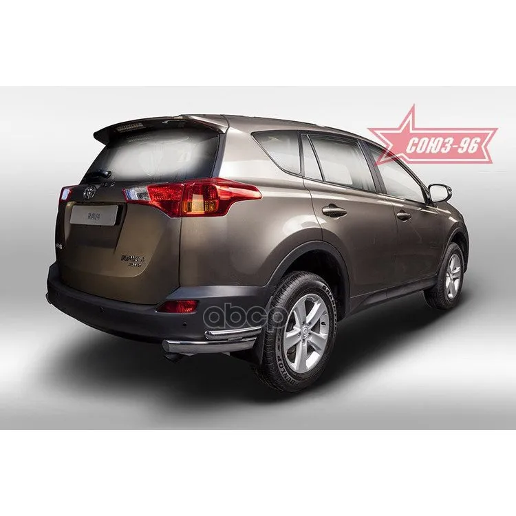 Защита Задняя Уголки 75х42 Овалd42 Двойные, Toyota Rav-4 2013- СОЮЗ-96 арт. TRAV.76.1715