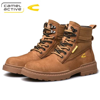 

2020 brown Leather top leather high top shoes outdoor high top boots cotton shoes cotton boots