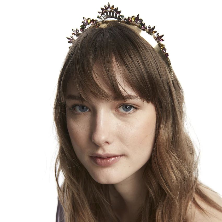 

Vodeshanliwen Trendy Crystal Hairwear For Women Wedding Accessories Cute Girl Headband Brand Design Statement Hair