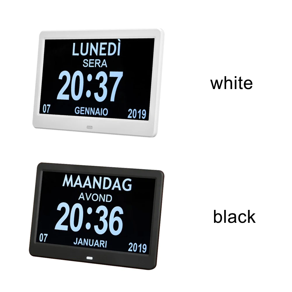 

Hot 10.1 Inch Professional High Definition Digital Table Alarm Clock Non-Abbreviated Day Date Time Display Large Electronic Cloc