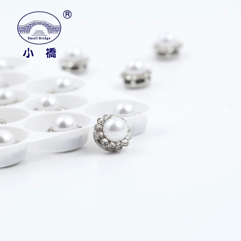 Weiß Perle Glas Strass Für Nähen Blume Form Flatback Strass Mit Klaue Silber Unten Diy Kleidung Strass S140 – Detail 8