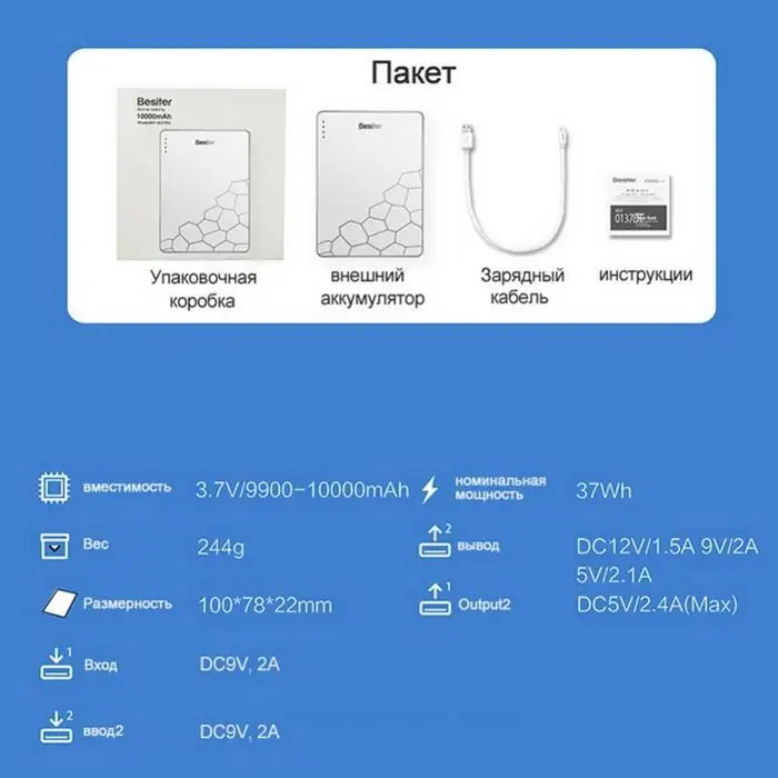 Fashion Mini Portable Creative Dual USB DC 5V 2A Output Power Set Bank Home, Office, Outdoor 6~8 Hours Charge
