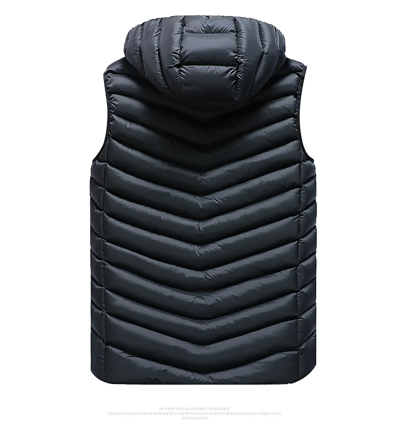 Autumn& Winter Waistcoat Men down Feather Cotton Vest Slim Fit Korean-style Trend Thin Hooded Sports Vest Waistcoat Coat