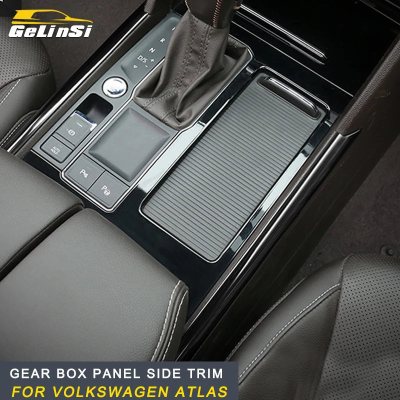 

GELINSI for Volkswagen VW Atlas 2017-2019 Car Styling Gear Shift Panel Cover Trim Frame Sticker Pad Chrome Interior Accessories