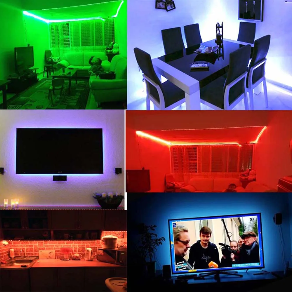 IP65 Waterproof RGB Ribbon LED Strips 5M LED Strip Lights with DIY 44 Keys IR Remote Controller for Festival Party