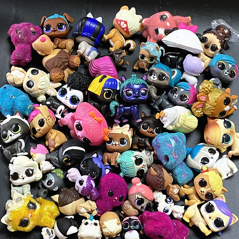 Animales para mascotas LOL SURPRISE, juguetes de regalo para niños de 3 a 6cm, conejo, mono, perro, gato, lote de 5/10/20 Uds.