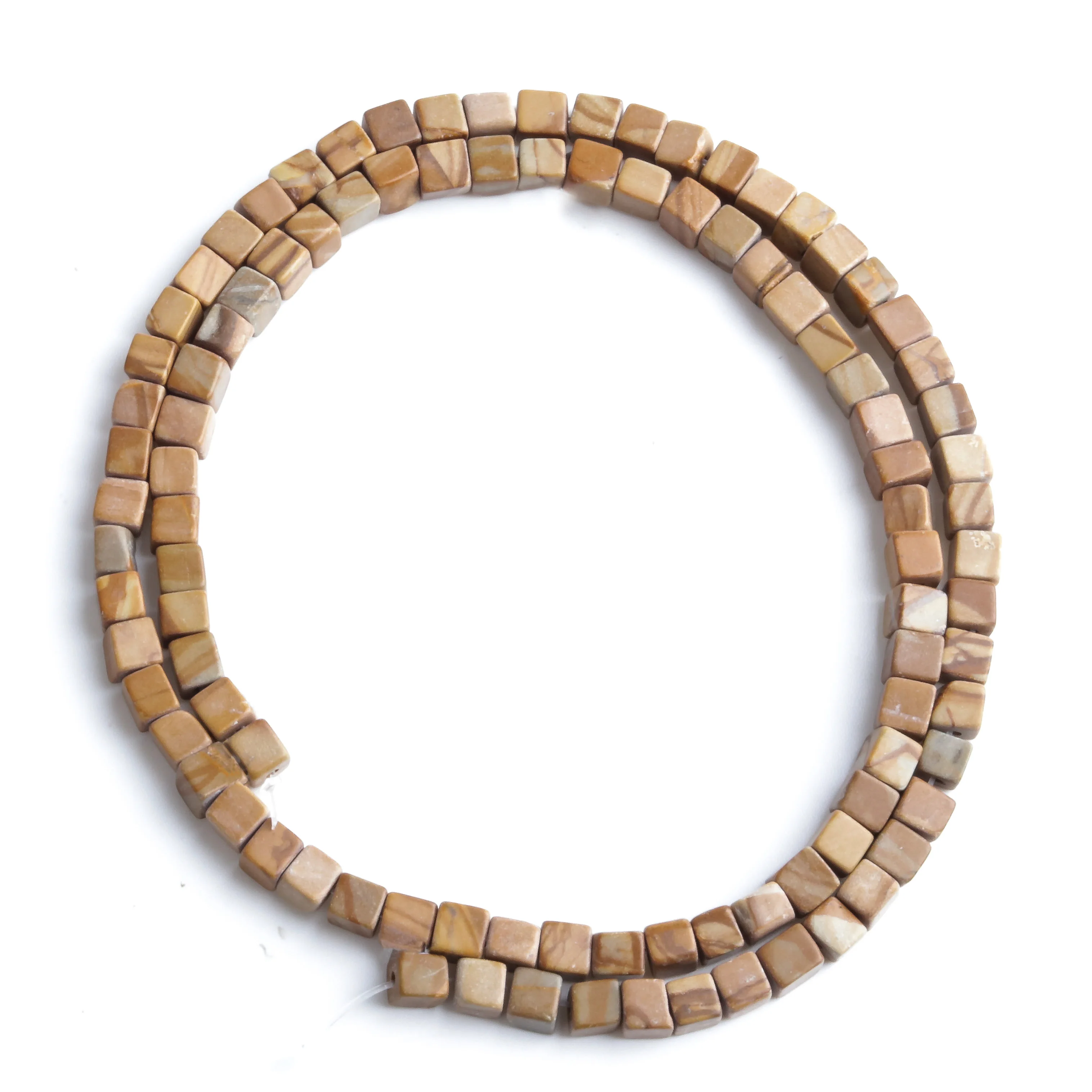 Wholesale Natural Stone 4mm Wood Fossil Cube Bead Loosely Spaced Beads Block Septa DIY Necklace Bangle | Украшения и аксессуары
