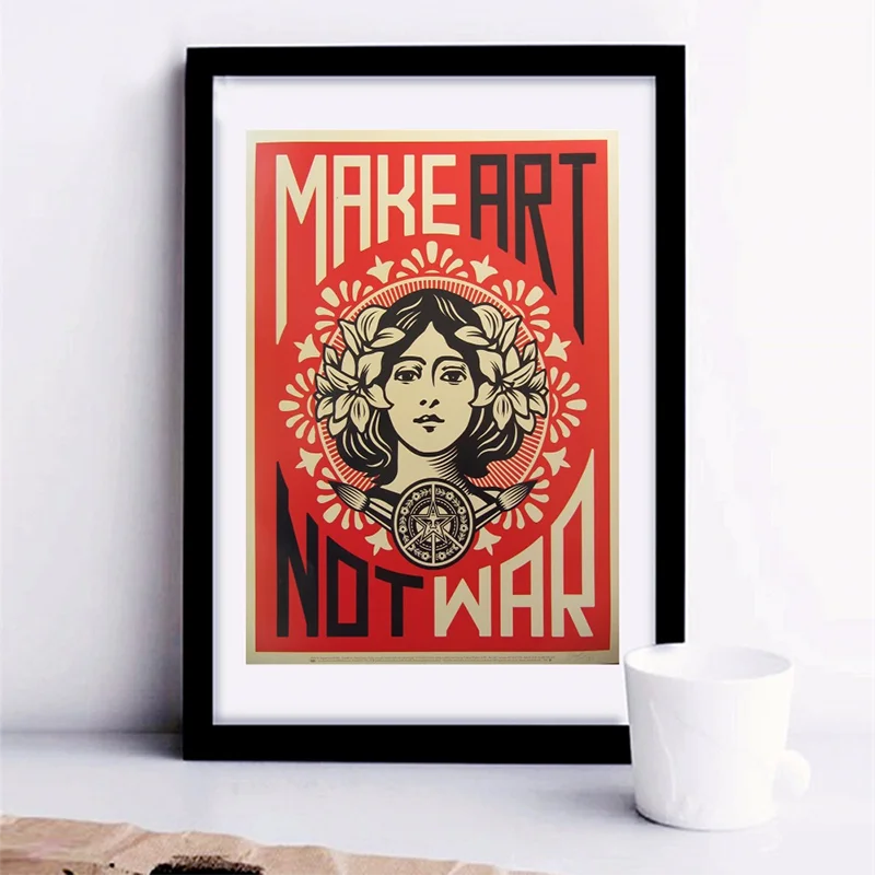 Искусство не войны Shepard Fairey холст Художественная печать живопись плакат Настенные картины для украшения комнаты домашний Декор без рамки