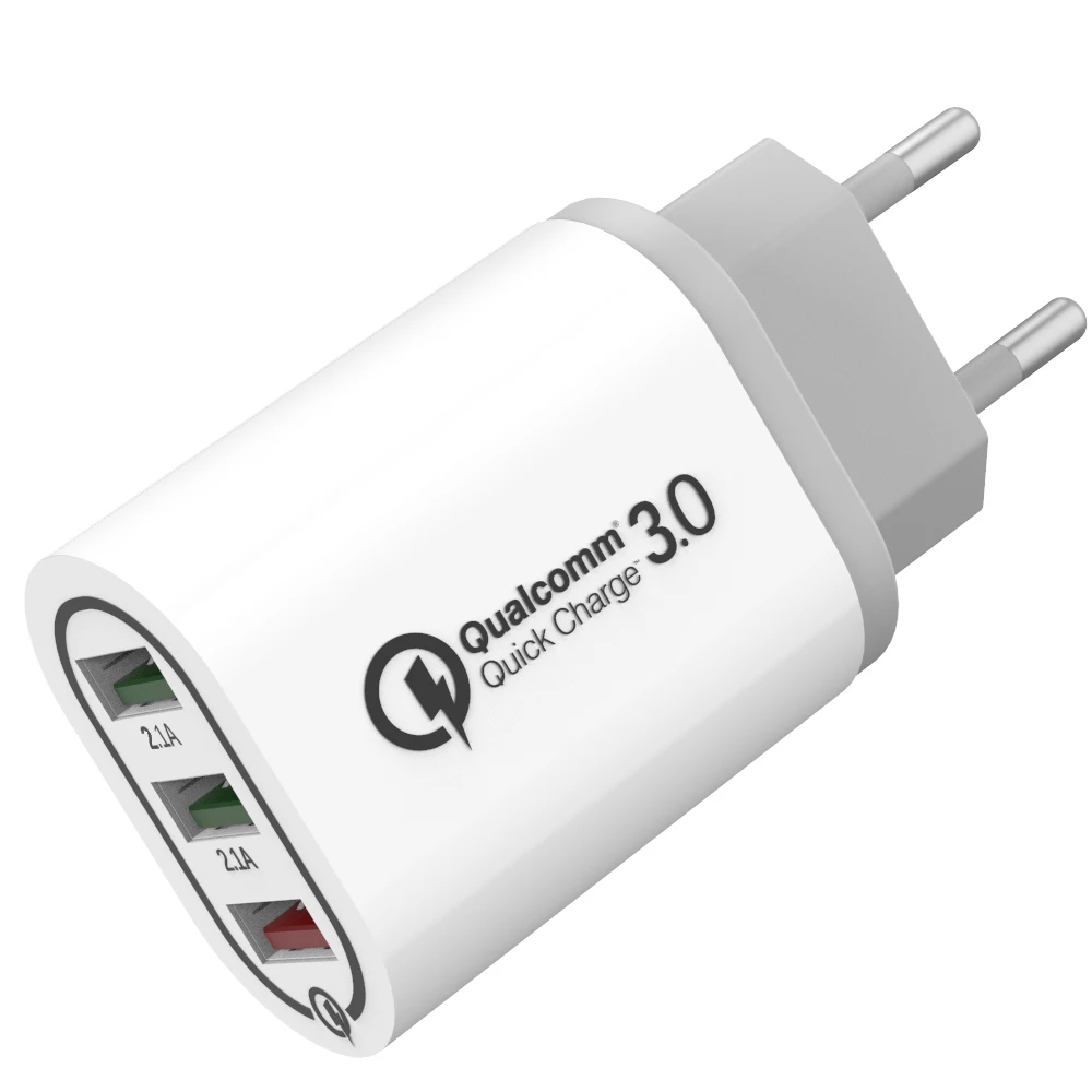 USB 3,0 зарядное устройство quick charge 3,0 QC3.0 Turbo Мульти USB зарядное устройство Turbo Мульти адаптер EU Plug power bank зарядное устройство для xiaomi iPhone - Тип штекера: Round white