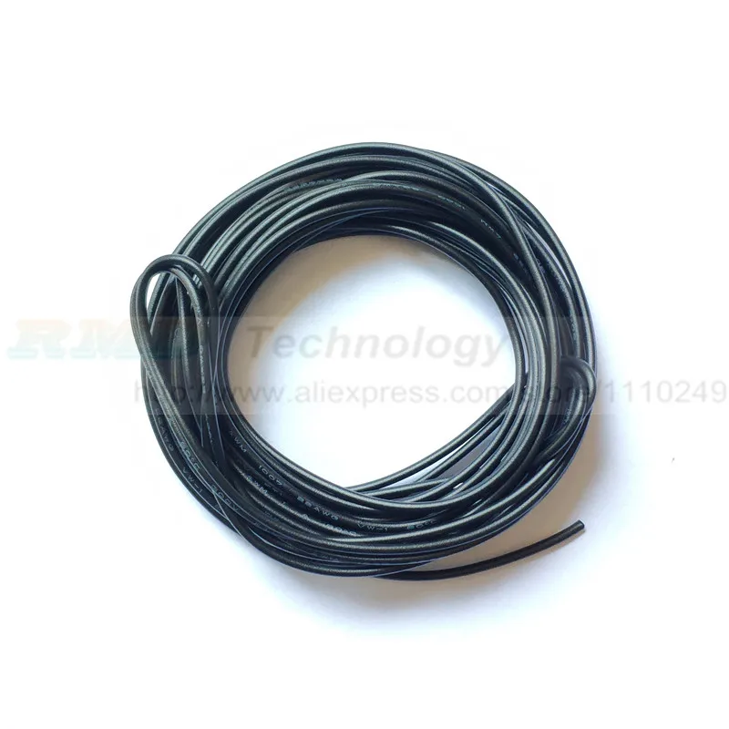 5 метров/лот супер гибкий 18AWG 22AWG 24AWG ПВХ изолированный провод электрический кабель, светодиодный, Авто Цвет выбирается кабель - Цвет: Черный
