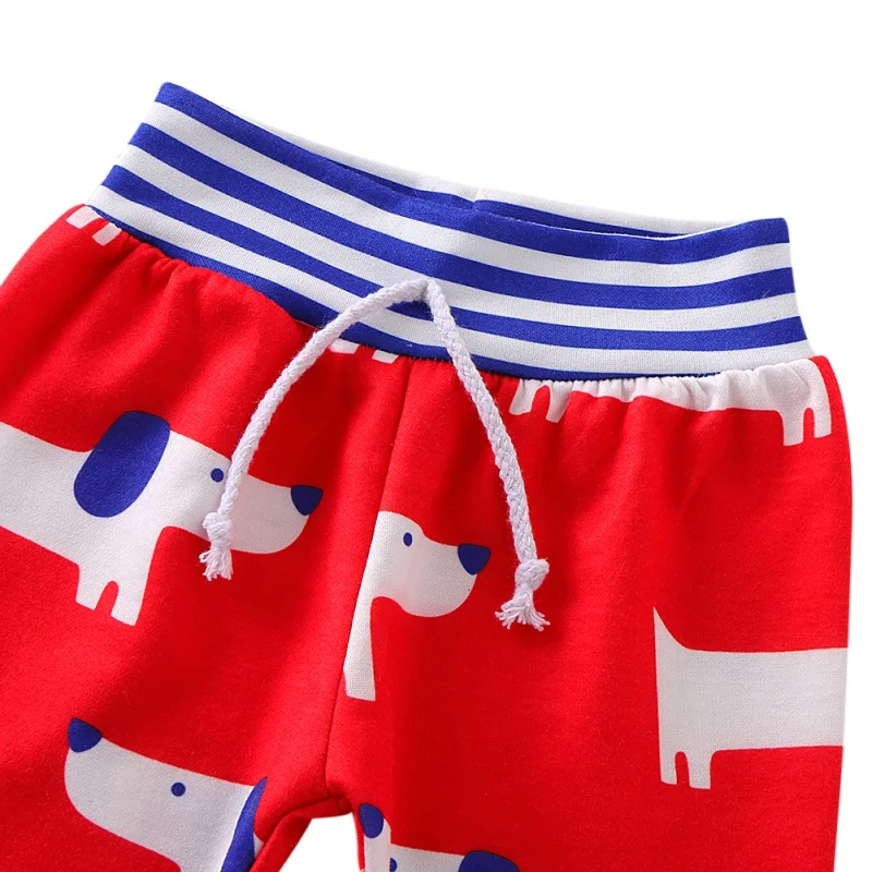 Весенне-осенний Повседневный модный Детский костюм, комплект с рисунком, комбинезон с капюшоном и брюки комплект детской одежды из двух