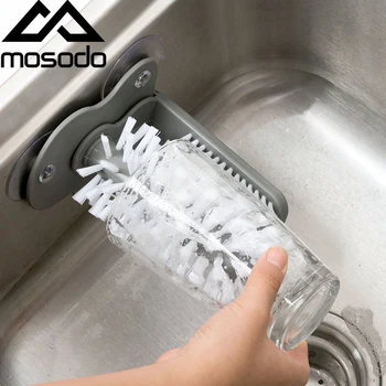 

Mosodo Cup Scrubber Water Bottle Cleaning Brush with Suction Base Bristle Brush Cleaner for Bar Kitchen Sink Washing Tools