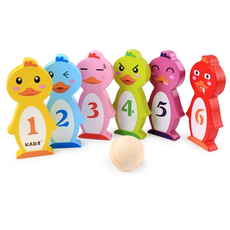 

Wooden Children Bowling Toys Parent And Child Interactive Interest Sports Ball Games Educational Parent And Child Interactive EN