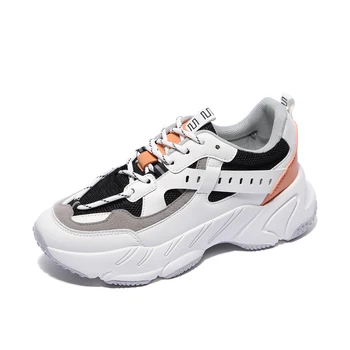 

Begocool womens platform sneakers chunky trend fashion designer old dad thick bottom ladies vulcanize shoes white