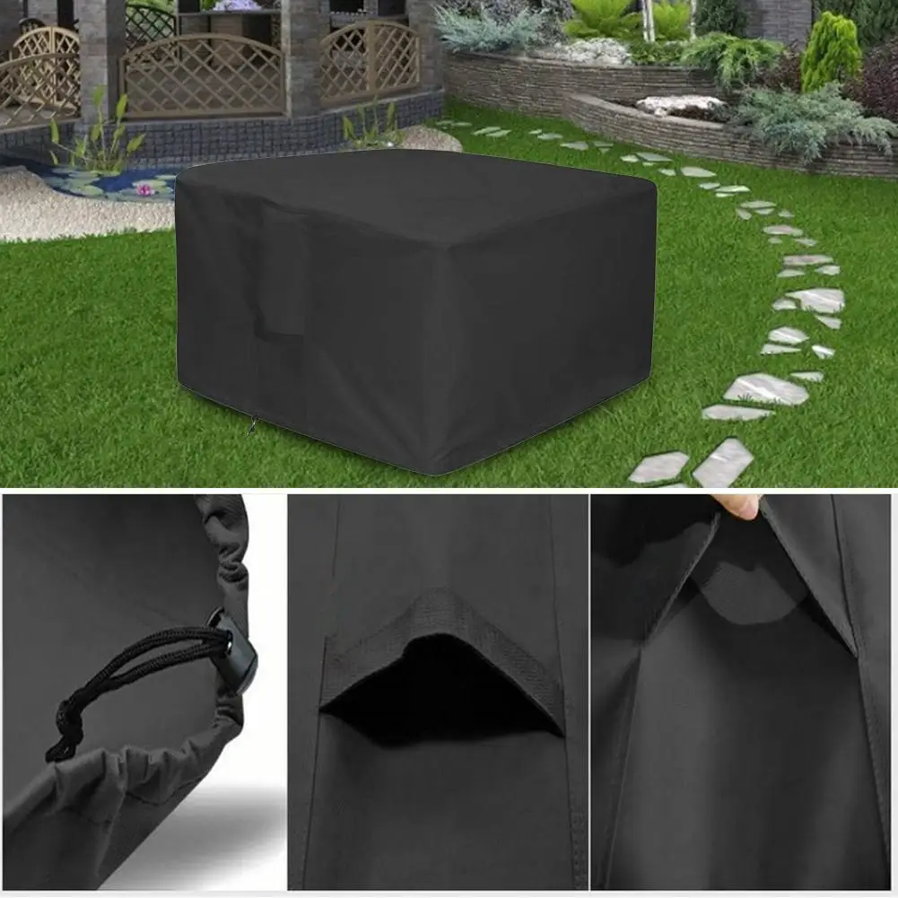 420d Oxford Cloth Square Brazier Cover Patio Furniture Cover Waterproof Windproof Table Fire Pit Protector