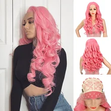 Natifah розовый парик, синтетические парики на кружеве, Peluca, косплей, длинный парик, 150% плотность, высокотемное волокно, белый, черный, для черных женщин