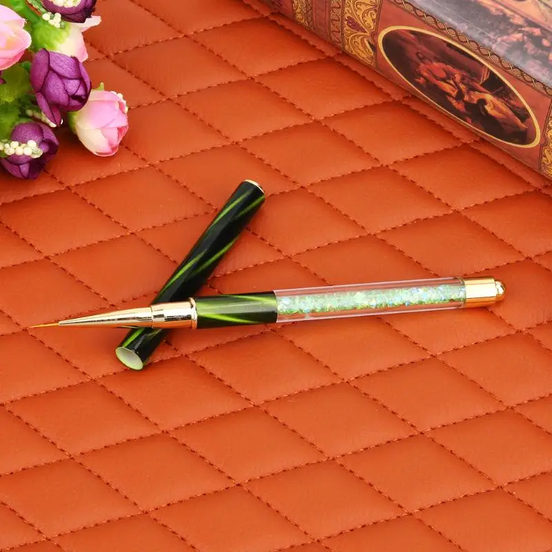 NailArtCrystalGelBrushesPenRhinestoneHandleManicurePolishPaintingDrawingLinerBrushDustTipsDesignBrushTools