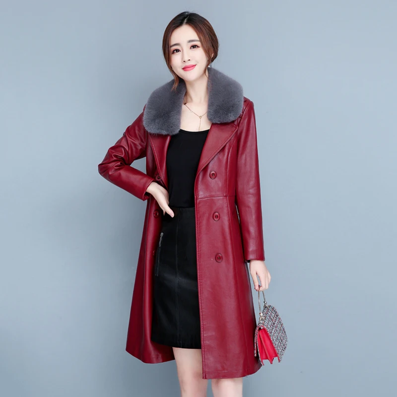 M-7XL Mujer Piel de carnero Gabán Primavera Otoño Invierno 2025