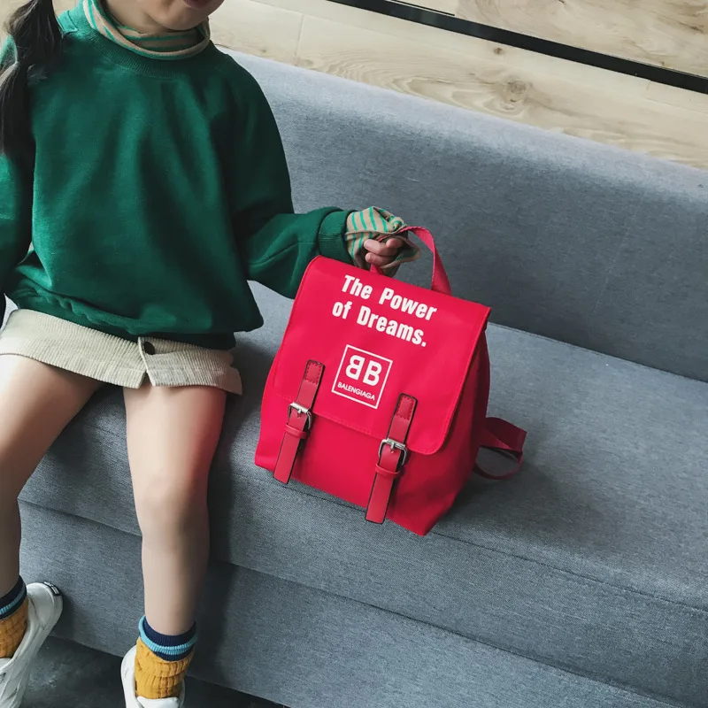 

Cool Baby Fashion Korean Version of Backpack Men And Women Baby Casual Lettered Backpack Outing Children Travel Bag