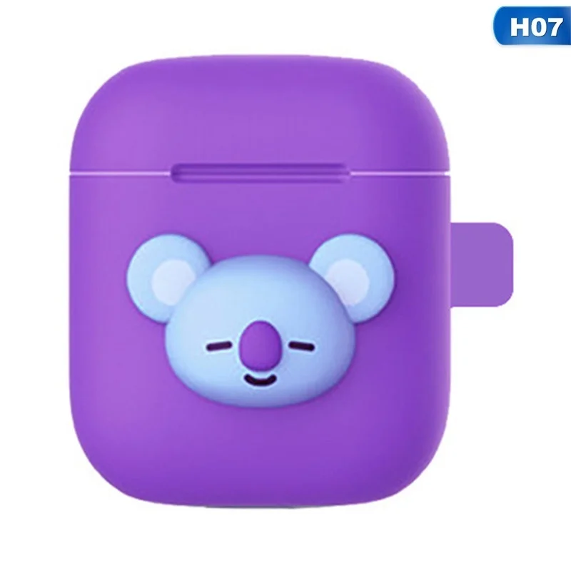 Милый мультяшный беспроводной Чехол для наушников для Apple AirPods 2 Силиконовый чехол для зарядки наушников Защитный чехол для AirPods - Цвет: Purple rabbit