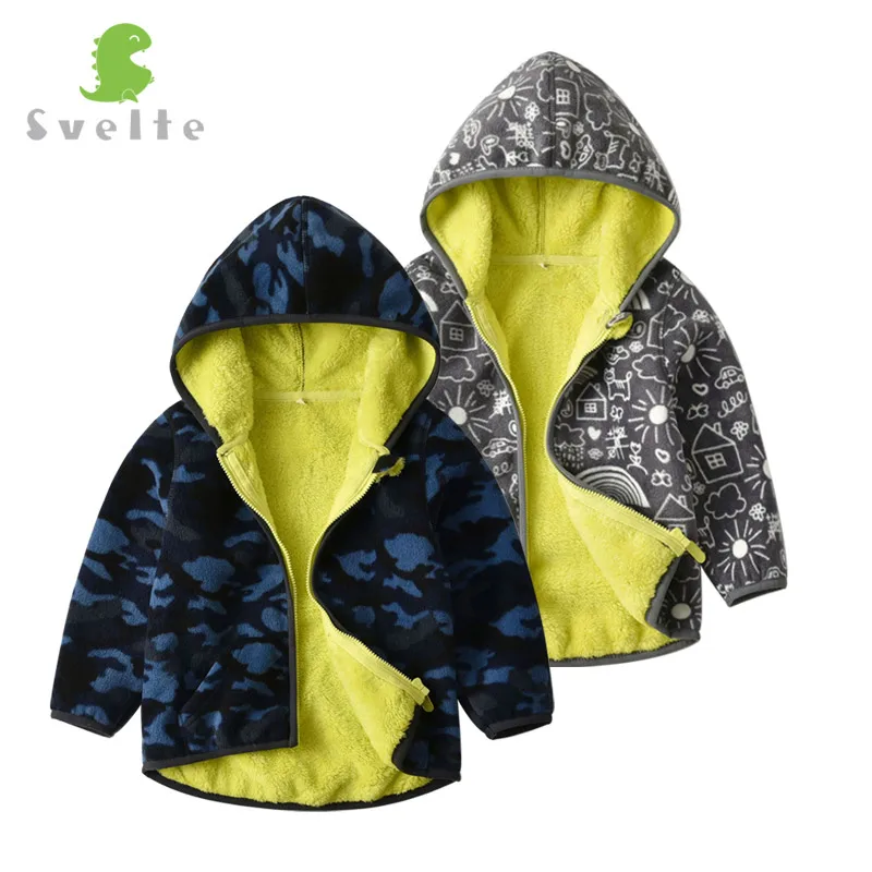 Skup Smukłe dla 2 7 lat dziecko i maluch chłopiec podszewka futro polarowe bluzy kurtki puszyste bluzy chłopiec ubrania z nadrukiem płaszcze na zimę