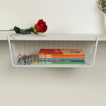 

1*Under Shelf Basket Wire Storage Rack Hanging Baskets Holder For Cabinet Shelve