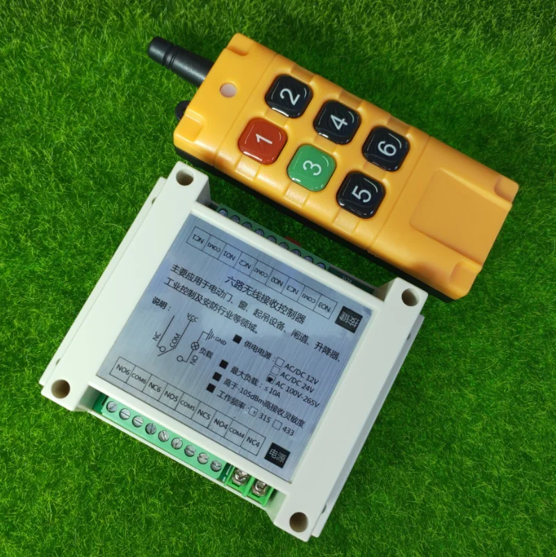 Промышленный секторный AC 110V 220V 6CH 10A RF беспроводной переключатель системы дистанционного управления с 300 M-1000 M дальний передатчик