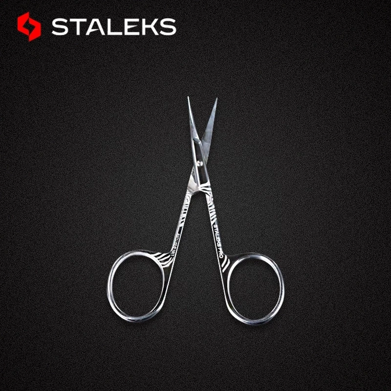 1pc STALEKS Stainless Steel SX-10-1 Eyebrow Scissors Precision Double Eyelid Sticker Scissor Elbow Barb Trimmer Nose Hair Tool 2