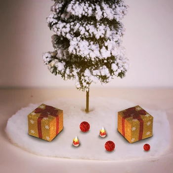 

60cm White Christmas Tree Skirts Base Snow Cotton Xmas Floor Mat Ornaments New Year Home Living Room Decorate Carpet Party Decor