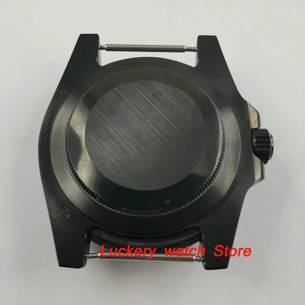 40 мм сапфировое стекло керамический Безель черное PVD покрытие нержавеющая сталь чехол для часов подходит ETA 2836 miyota 8215 movem-BK14