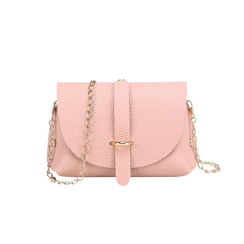 New Women's small Bag Fashion Trend Retro Wide Shoulder Strap Ladies New Style Messenger bags Solid Single Shoulder - Цвет: Pink